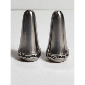 Vintage Stainless Bullet Salt & Pepper Shakers Climax Molybdenum Heavy Promo